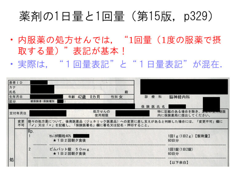 処方せんの薬剤量記載は1回の服用で摂取する量である”1回量”表記 | 看護師への道